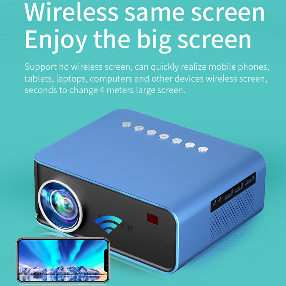 T4 Portable Mini Projector WiFi Mobile Phone Screen Mirroring Home Theater LED Video Projector T4 Portable Mini Projector WiFi Mobile Phone Screen Mirroring Home Theater LED Video Projector